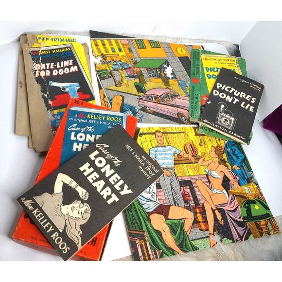 Vintage Pearl Publishing 1949 Mystery Puzzles of the Month Club Set READ AS IS - Picture 1 of 12